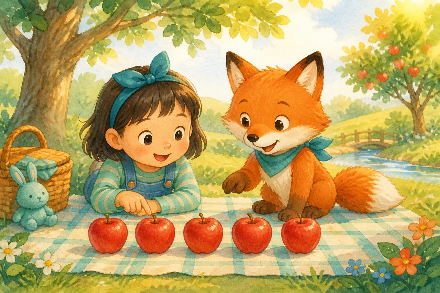 Counting apples picnic